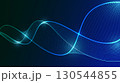 Abstract Digital Wave with Flowing Lines and Glowing Particles. 130544855