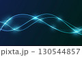 Abstract Digital Wave with Flowing Lines and Glowing Particles. 130544857