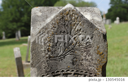 Close up of Historic Headstone in Rural East TX Cemetery Close up of Historic Headstone in Rural East TX Cemetery 130545016