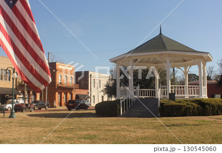 Gazebo and American Flag in Downtown Jefferson TX 130545060