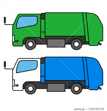 シンプルなゴミ収集車のイラスト 130545103