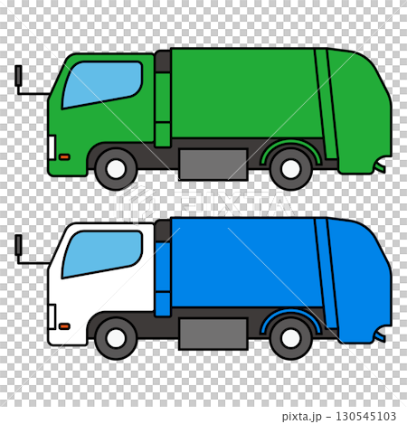 簡單的垃圾車插圖 130545103