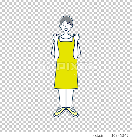 Simple line drawing illustration of a motivated male nursery teacher 130545847
