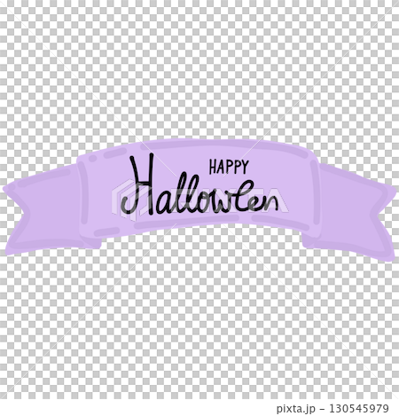 Happy Halloween label with ribbon Happy Halloween label with ribbon 130545979