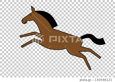 躍馬插圖 - 新年賀卡材料 - 附主線 躍馬插圖 - 新年賀卡材料 - 附主線 130546121