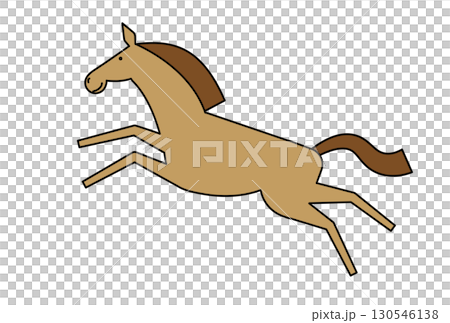 帶有主線的跳躍馬的插圖 帶有主線的跳躍馬的插圖 130546138