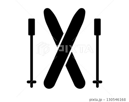 スキーのアイコン モノトーン スキーのアイコン モノトーン 130546168