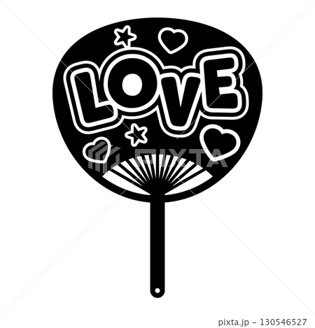 応援うちわのイラスト素材・LOVE 応援うちわのイラスト素材・LOVE 130546527