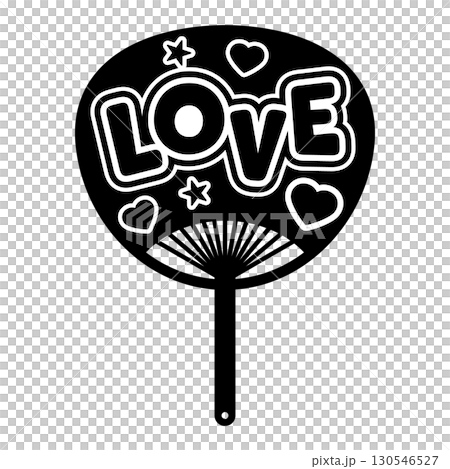 応援うちわのイラスト素材・LOVE 応援うちわのイラスト素材・LOVE 130546527