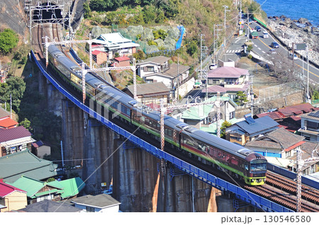 東海道本線　早川－根府川　JR東日本　485系　YD01編成（高崎）　リゾートやまどり 130546580