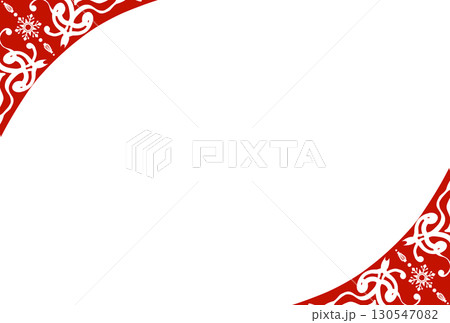 赤色のエレガントな雪のフレーム 130547082