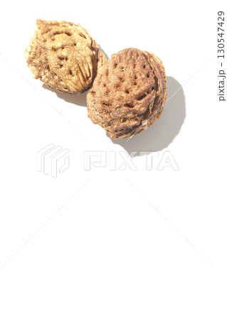 桃の種を白背景で撮影 130547429