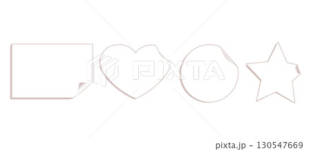 Collection Of Stickers In Rectangle Heart Round And Star Shapes Isolated On White Background Collection Of Stickers In Rectangle Heart Round And Star Shapes Isolated On White Background 130547669