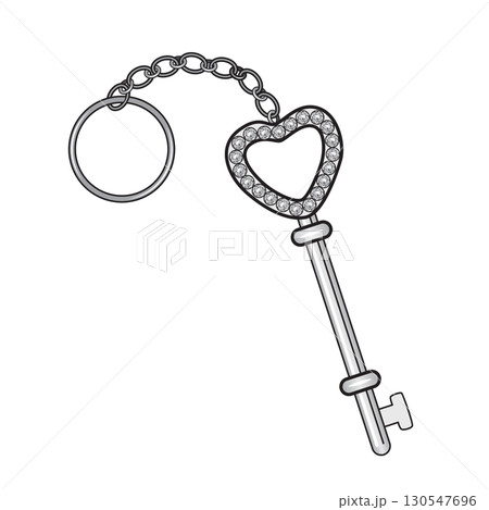 Cute Sparkling Key Holder In Silver Color 130547696