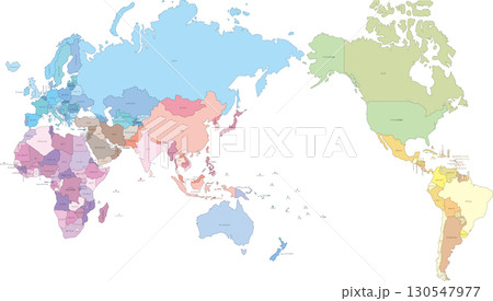 世界地図国名入 130547977