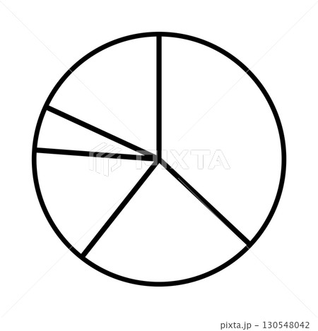 シンプルな円グラフのアイコン シンプルな円グラフのアイコン 130548042