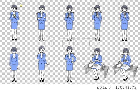 Office lady in a suit - Simple full body set - Part 3 130548375