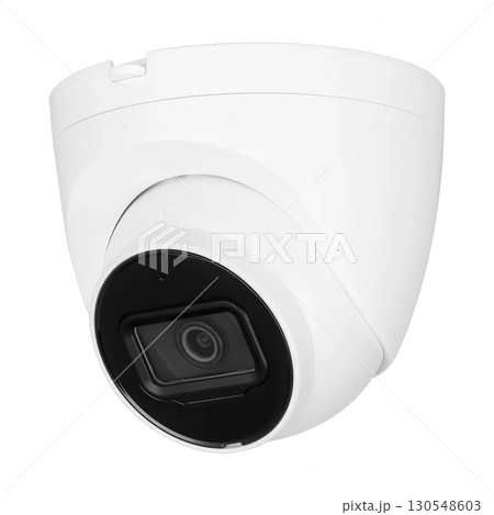 indoor dome ccctv camera white background 130548603