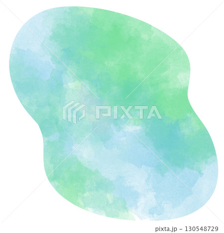 ツートンカラーの流体シェイプ素材水色と緑 130548729