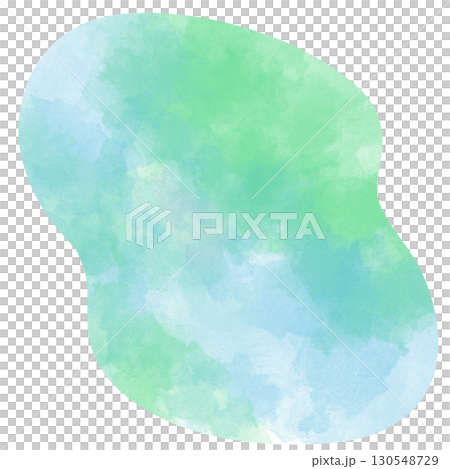 ツートンカラーの流体シェイプ素材水色と緑 130548729