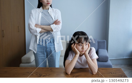 娘と母親が喧嘩しているイメージ 娘と母親が喧嘩しているイメージ 130549273