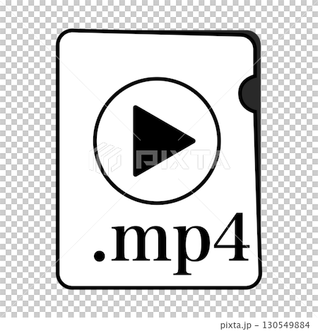 MP4檔案格式插圖影片檔單色 130549884