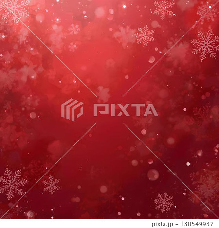 背景素材_雪の結晶イメージ（赤） 130549937