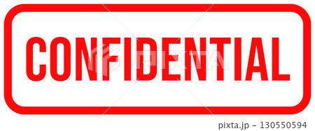 「CONFIDENTIAL」のシンプルな赤い四角いスタンプ 130550594