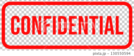 「CONFIDENTIAL」のシンプルな赤い四角いスタンプ 130550594