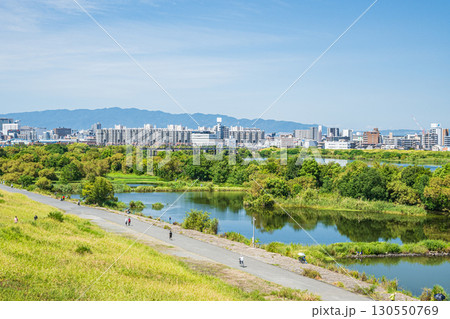 菅原城北大橋から望む城北ワンド　大阪市 130550769
