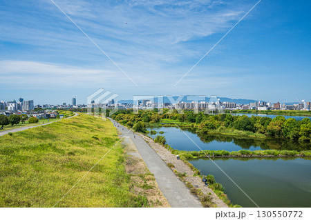 菅原城北大橋から望む城北ワンド 大阪市 菅原城北大橋から望む城北ワンド 大阪市 130550772