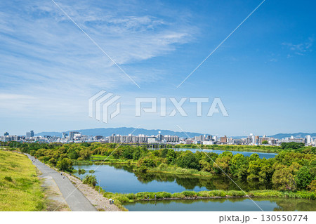 菅原城北大橋から望む城北ワンド　大阪市 130550774