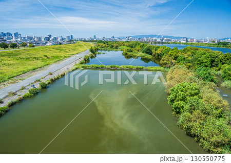 菅原城北大橋から望む城北ワンド　大阪市 130550775