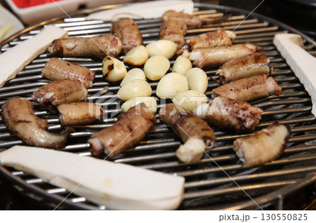 Korean seafood. Grilled hagfish (Grilled sea eel) Korean seafood. Grilled hagfish (Grilled sea eel) 130550825