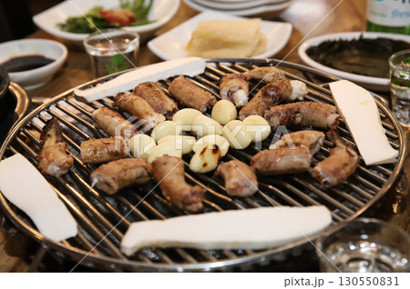 Korean seafood. Grilled hagfish (Grilled sea eel) Korean seafood. Grilled hagfish (Grilled sea eel) 130550831