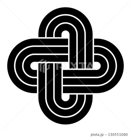 Solomons knot, ancient symbol and traditional decorative motif. Sigillum Salomonis is a link and not a true knot, consisting of two closed loops, which are doubly interlinked in an interlaced manner. Solomons knot, ancient symbol and traditional decorative motif. Sigillum Salomonis is a link and not a true knot, consisting of two closed loops, which are doubly interlinked in an interlaced manner. 130551080
