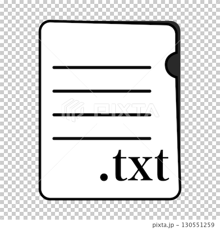 TXTファイル形式 テキストファイル モノクロ 130551259