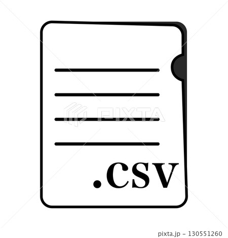 CSVファイル形式 テキストファイル モノクロ 130551260