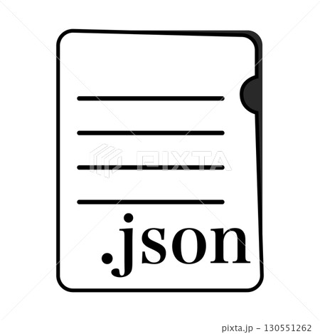 JSONファイル形式 テキストファイル モノクロ 130551262