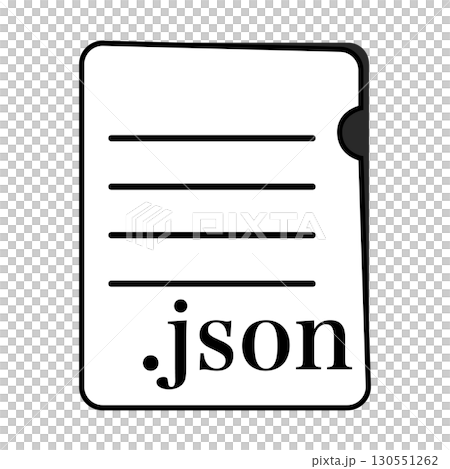 JSONファイル形式 テキストファイル モノクロ 130551262