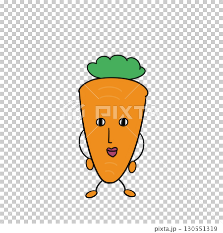 キモカワにんじんのイラスト 130551319