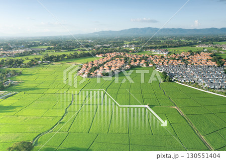 Land in aerial view with concept of land value. 130551404