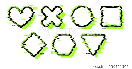 Glitch frame collection with bug distortion effect 130551509