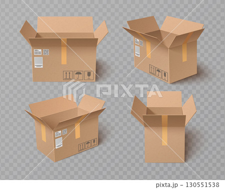 Cardboard box collection with open top 130551538