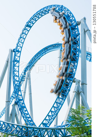 Roller coaster in the amusement park Roller coaster in the amusement park 130551788