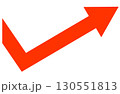 成長や逆転を象徴する赤い右上矢印のイラスト 130551813