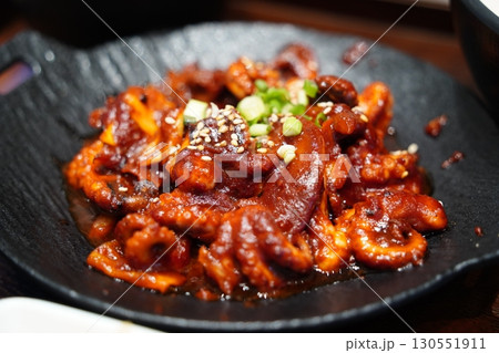 Spicy Stir-Fried Korean Baby Octopus with Sesame Seeds and Scallions Spicy Stir-Fried Korean Baby Octopus with Sesame Seeds and Scallions 130551911