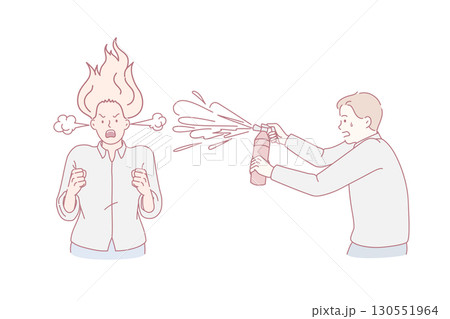 Furious business lady burning and shouting Furious business lady burning and shouting 130551964