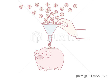 Financial funnel depositing money. Financial funnel depositing money. 130551977