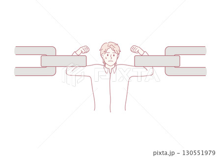Businessman in chain solving supply industrial problem. Businessman in chain solving supply industrial problem. 130551979